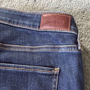 Hollister Distressed Blue Jeans with Brown Accents